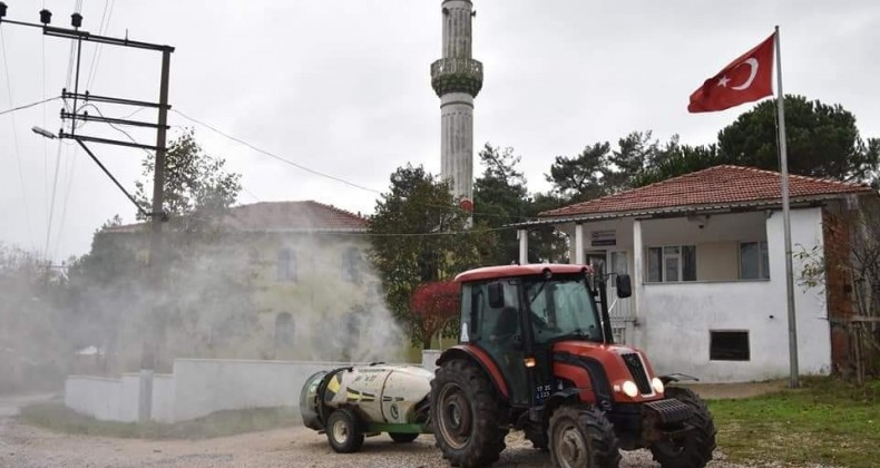Çan Belediyesi köyleri dezenfekte ediyor