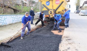 Başiskele’ye hafta sonunda 120 ton asfalt kullanıldı