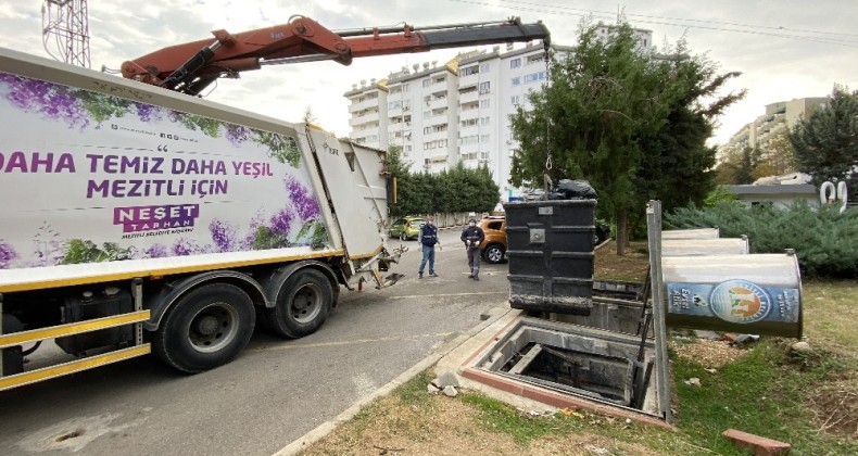 Mezitli’de Covid-19’a karşı robotik kollu konteyner sistemi