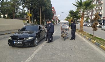 Reyhanlı’da sokağa çıkma kısıtlaması ile birlikte denetimler devam ediyor