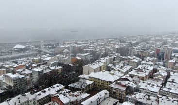 Beyaza bürünen Kocaeli havadan görüntülendi