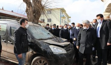 Erzincan protokolü fırtınanın zarara yol açtığı Otlukbeli’de incelemelerde bulundu