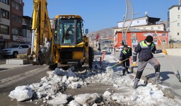 Hakkari’de buzla mücadele çalışması