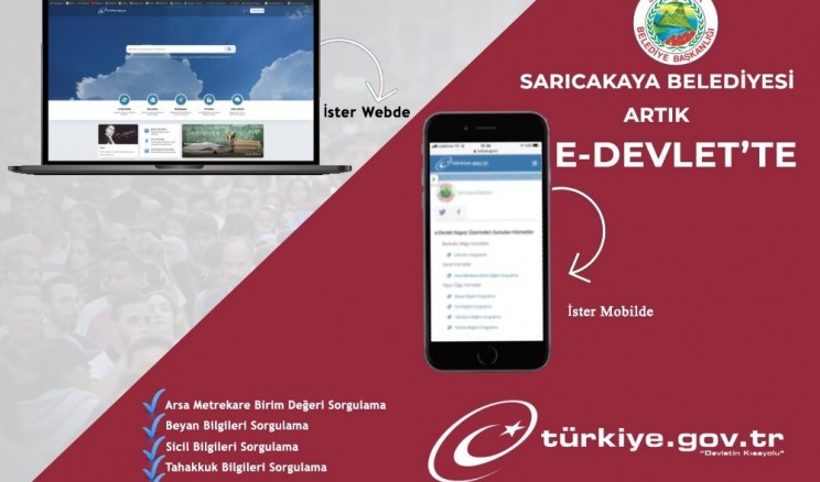 Sarıcakaya Belediyesi ‘e-Devlet kapısında