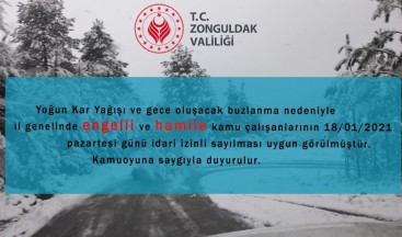 Zonguldak’ta eğitime 1 gün ara