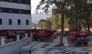 Muğla’da devlet hastanesi inşaatında çıkan yangın söndürüldü